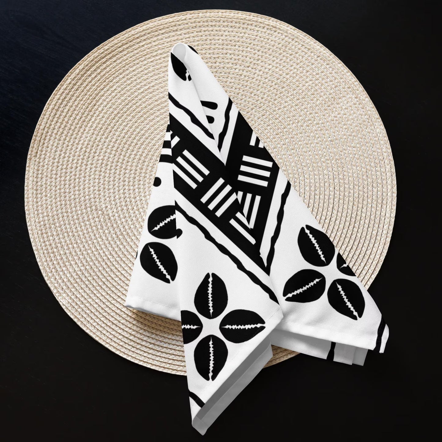 Cowrie Shell Mudcloth Napkin Set