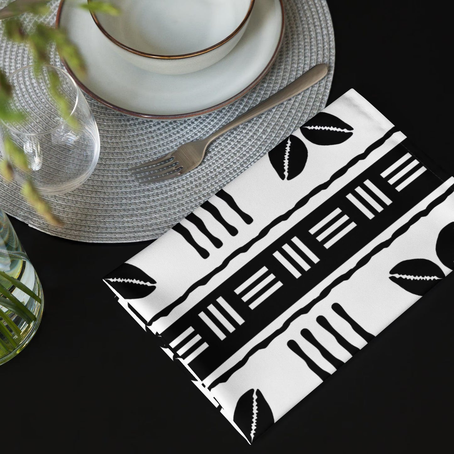 Cowrie Shell Mudcloth Napkin Set